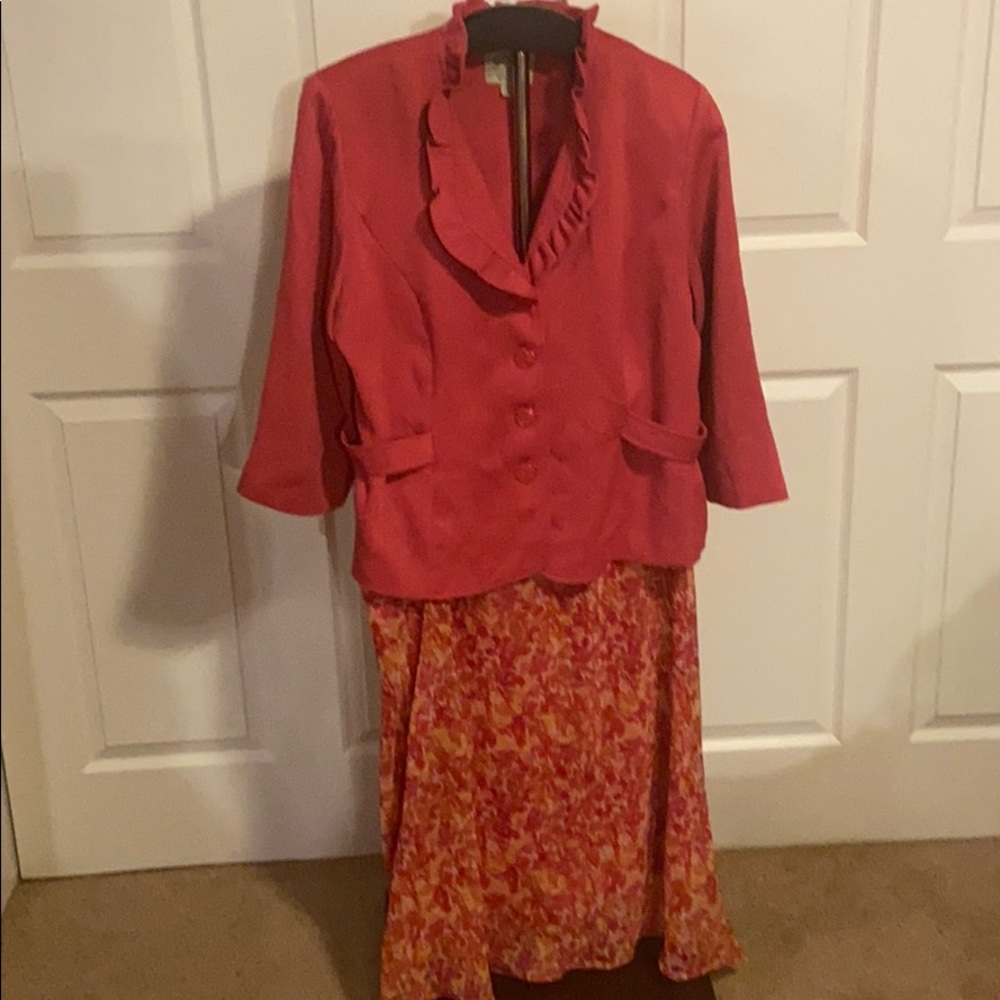 GSA Hot Pink 2PC Skirt Suit 16W